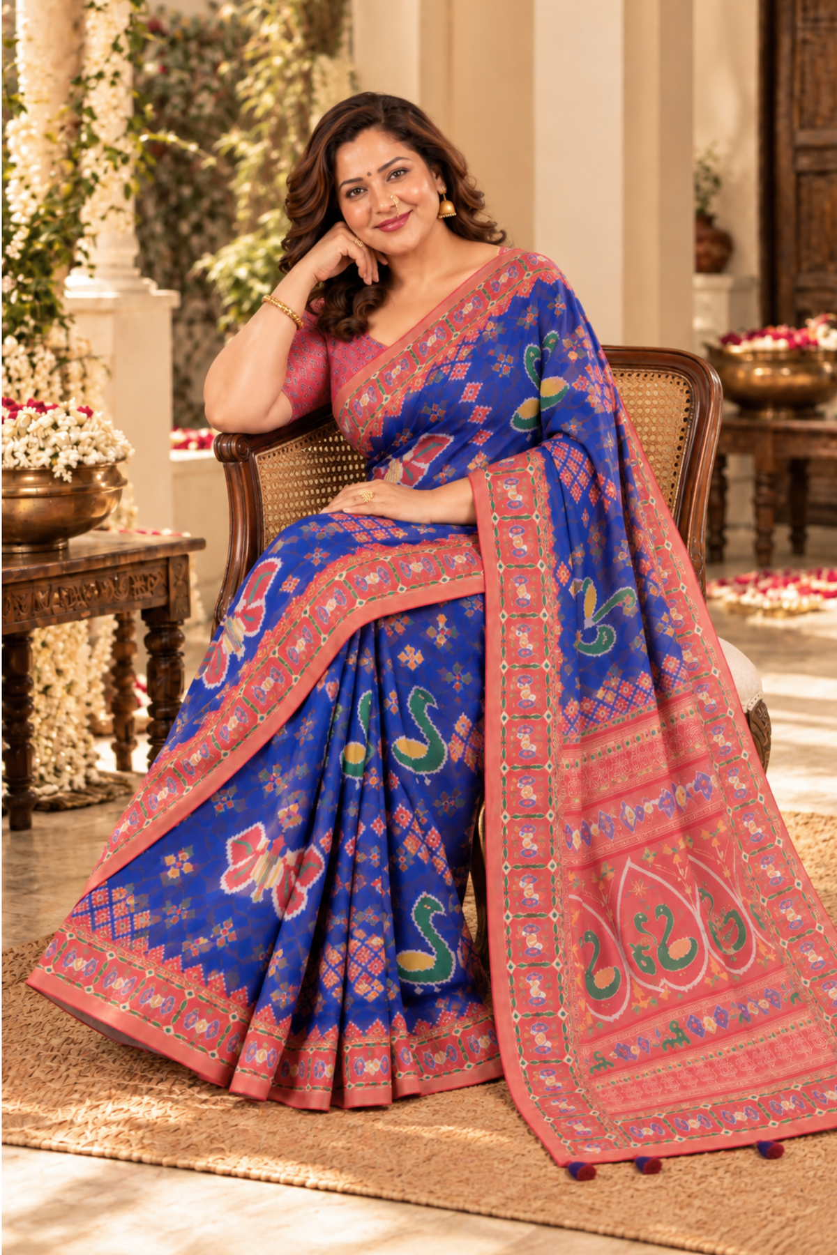 Aarohi Printed Saree With 1.5 Mtr Blouse Piece