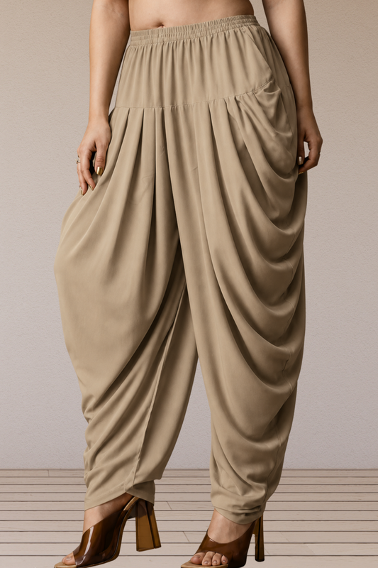 Almond Beige Belted Dhoti Salwar