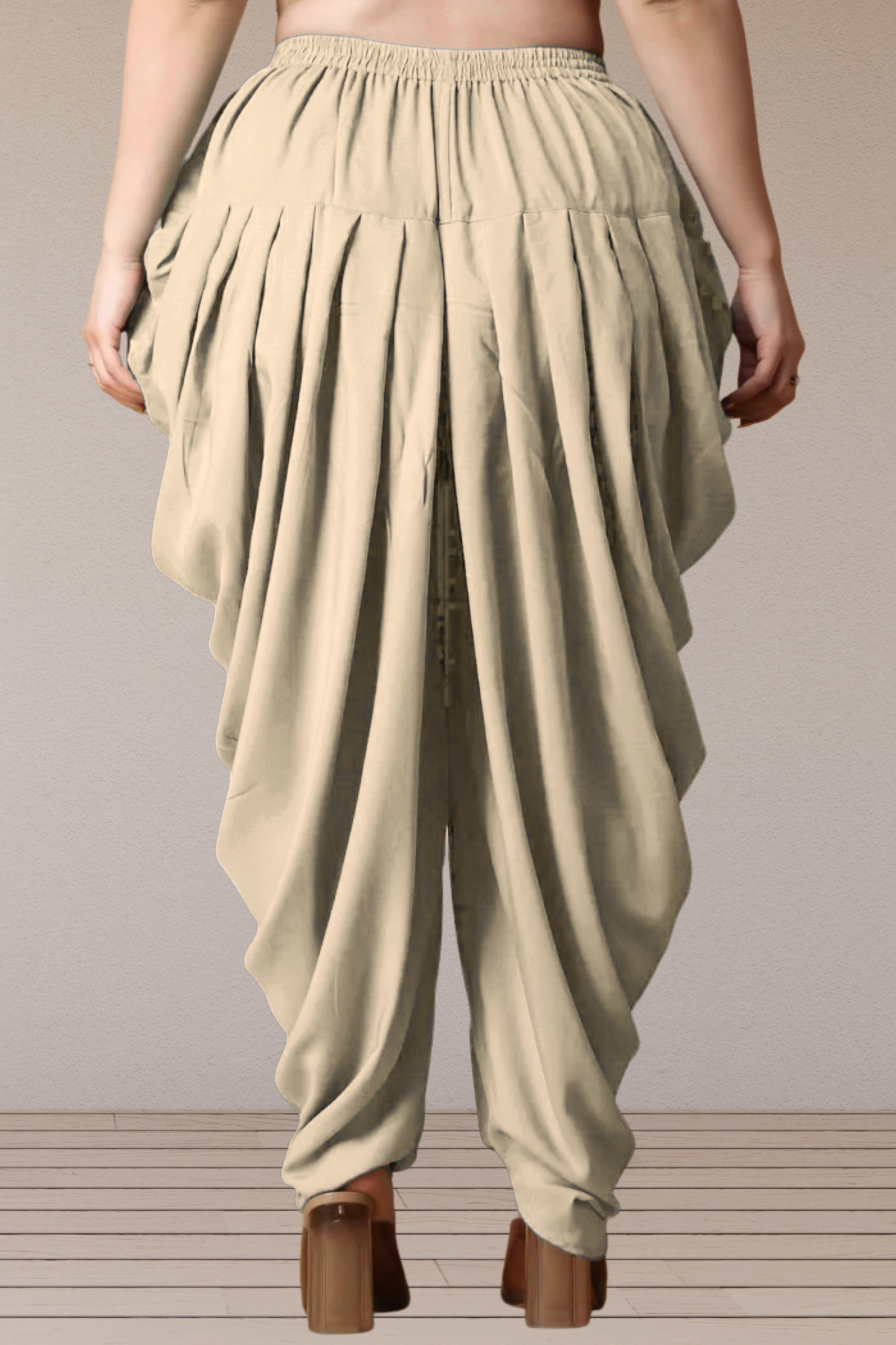 Almond Beige Belted Dhoti Salwar