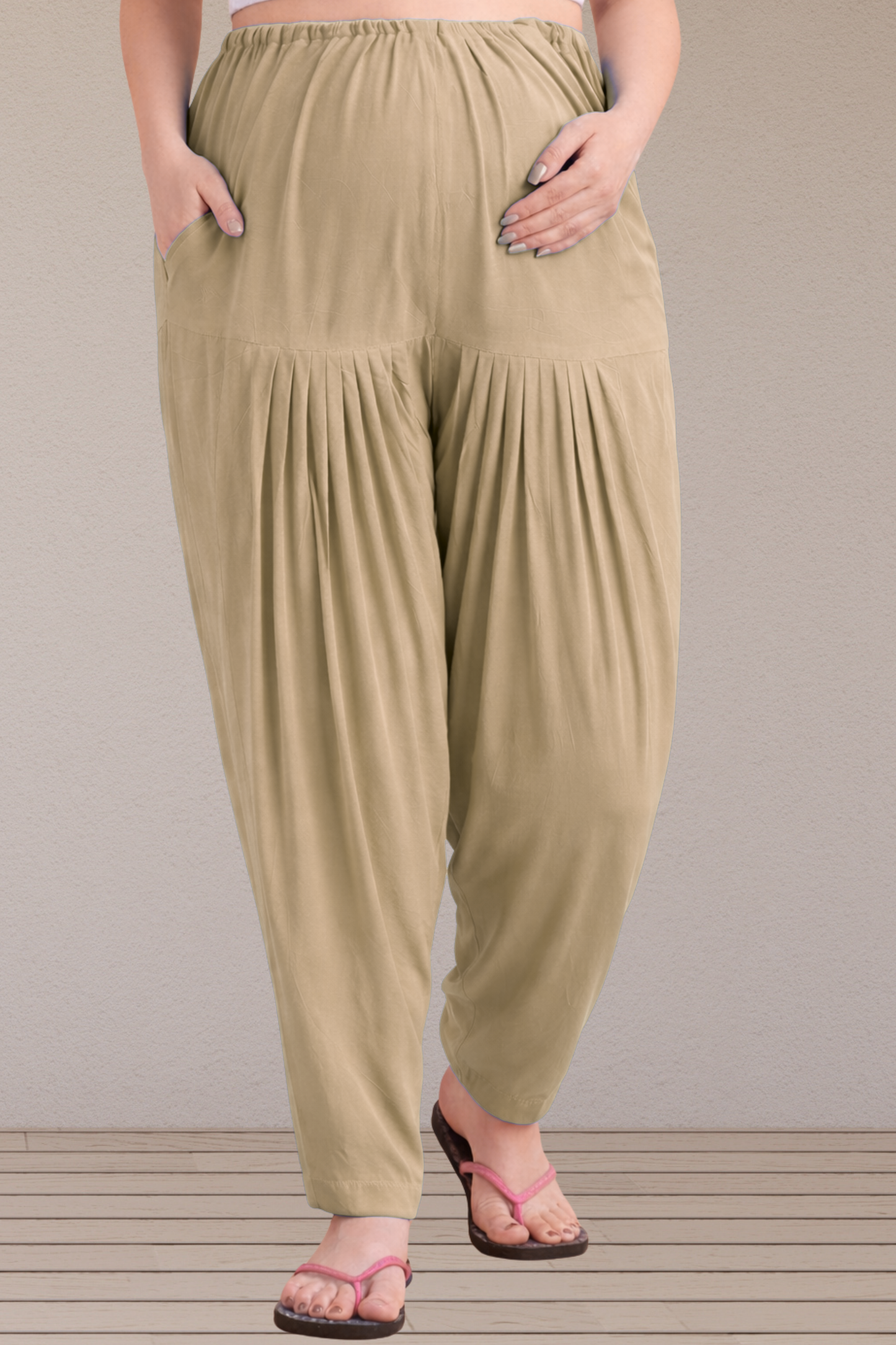 Almond Beige Easy Fit Rayon Maternity Salwar