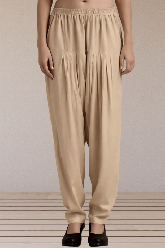 Almond Beige Easy Fit Rayon Salwar