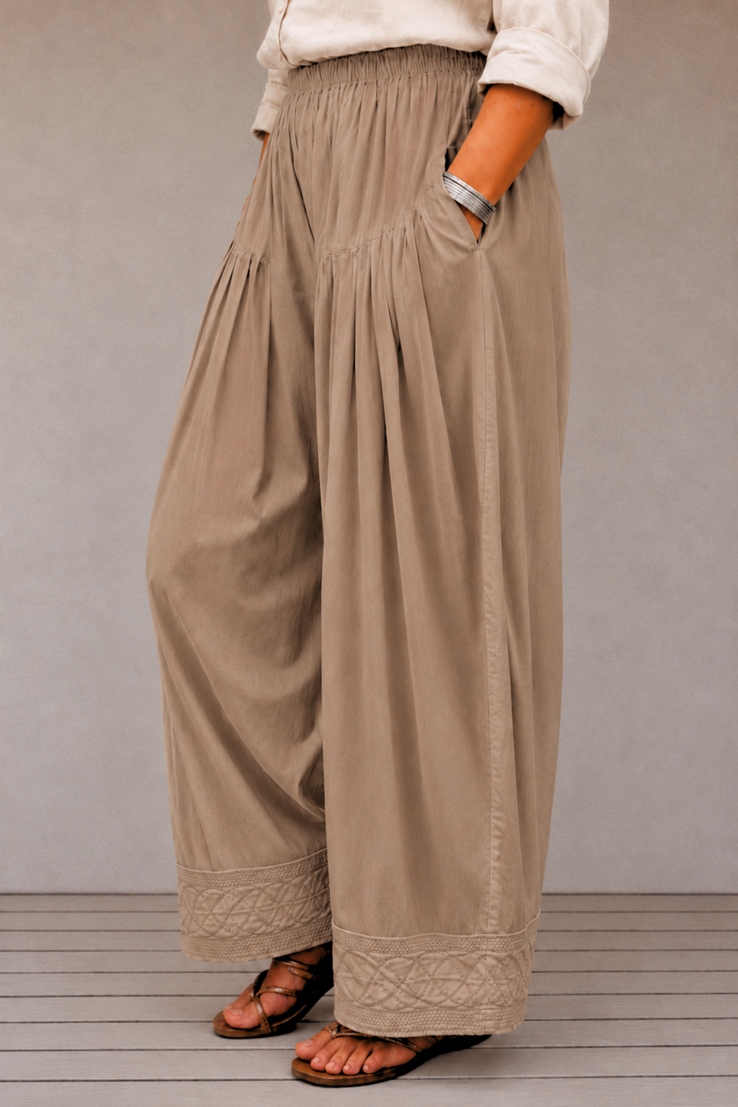 Almond Beige Rayon Farshi Salwar