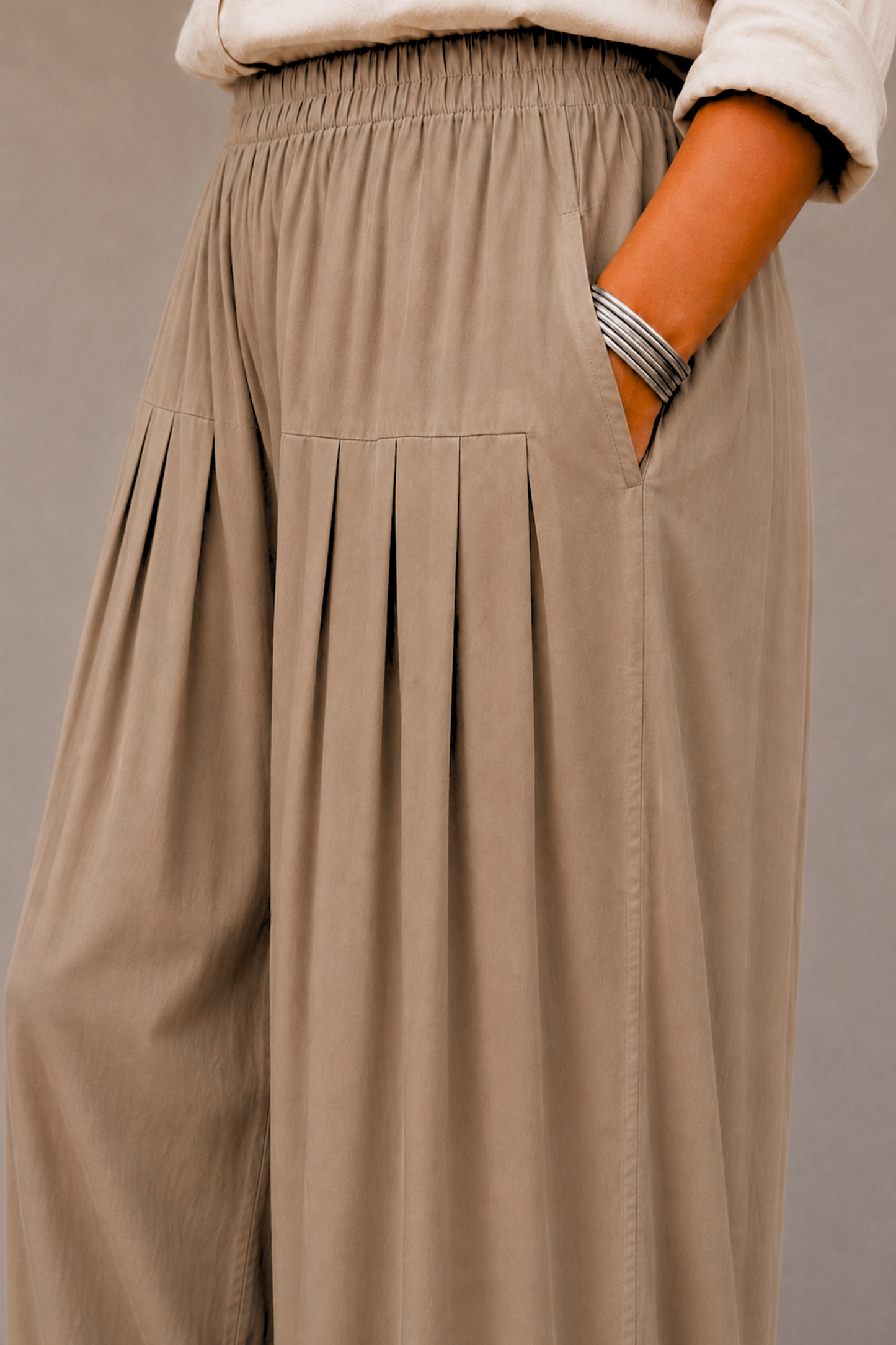 Almond Beige Rayon Farshi Salwar