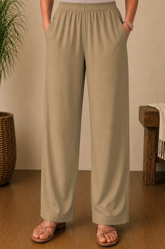 Almond Beige Rayon Kurti Pant