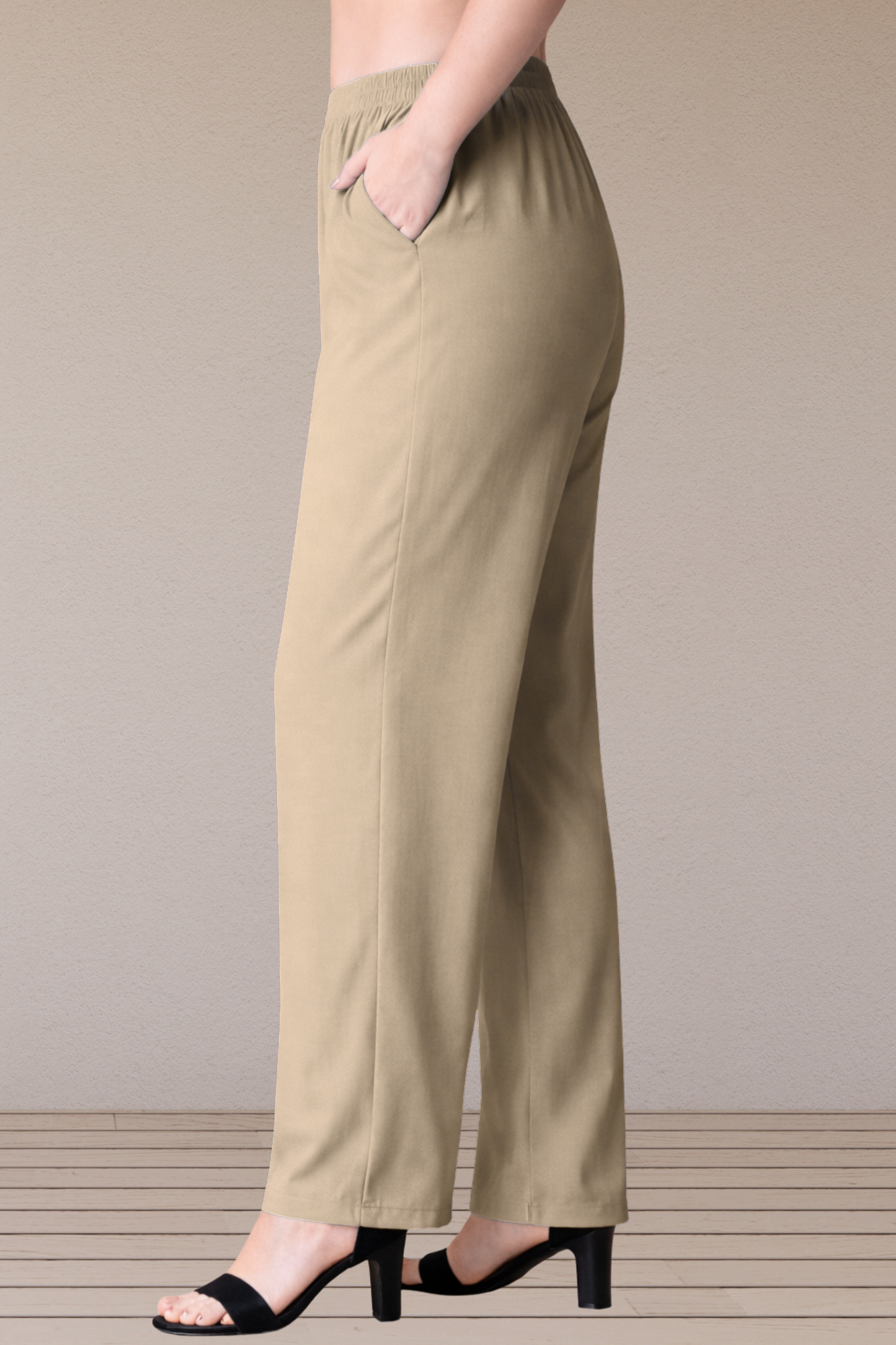 Almond Beige Rayon Kurti Pant