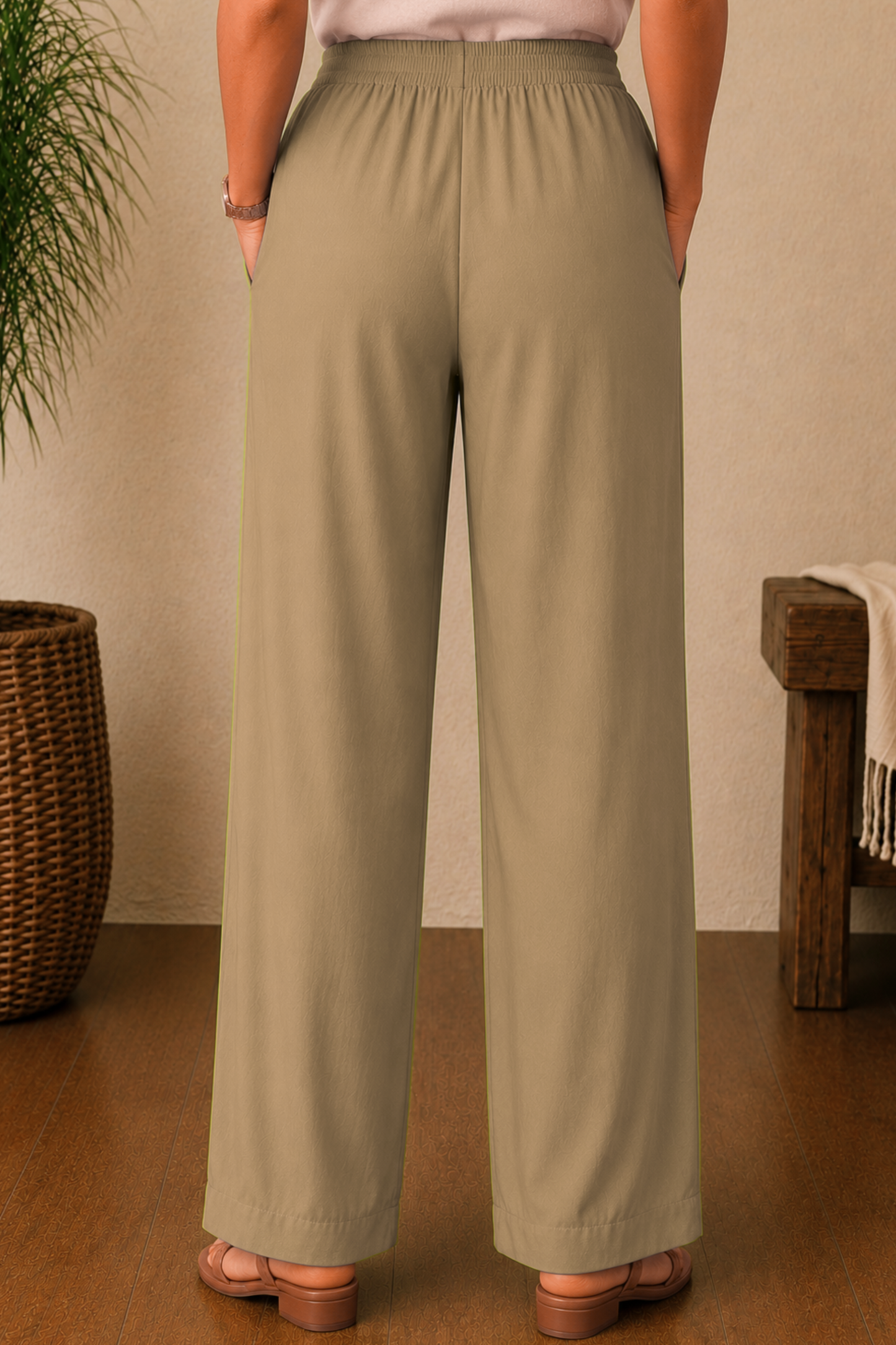 Almond Beige Rayon Kurti Pant