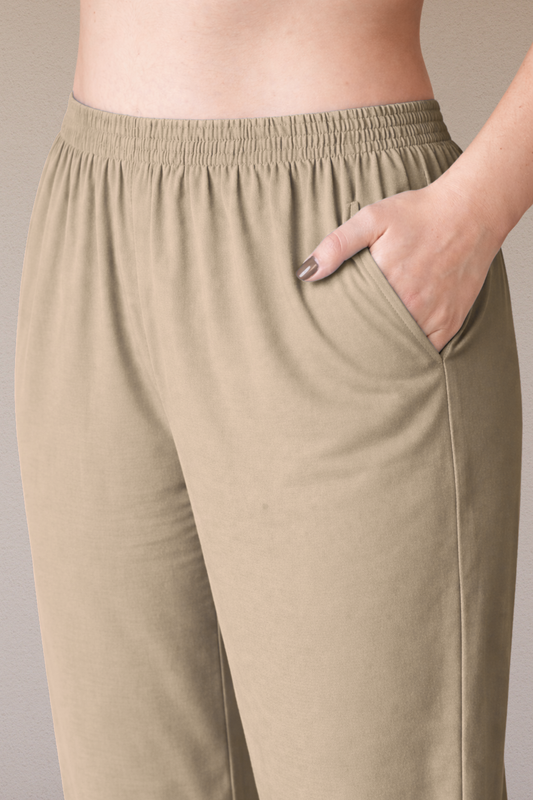 Almond Beige Rayon Kurti Pant