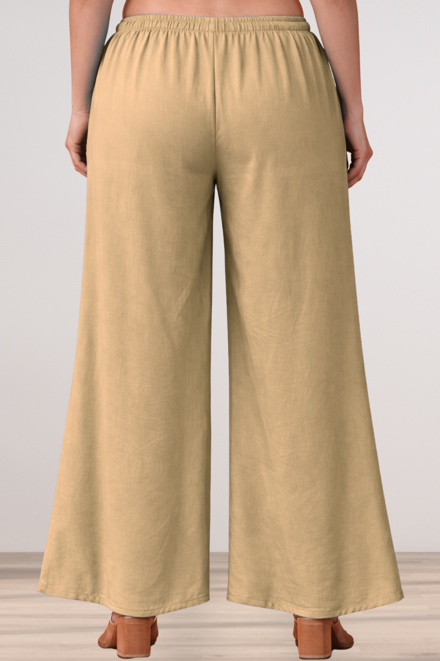 Almond Beige Rayon Loose Palazzo