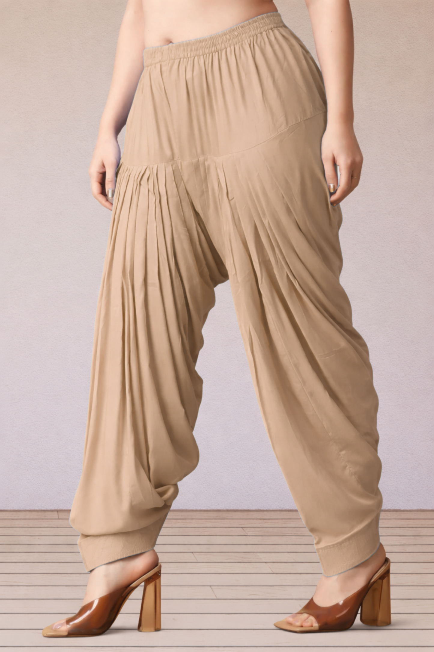 Almond Beige Rayon Patiala Salwar