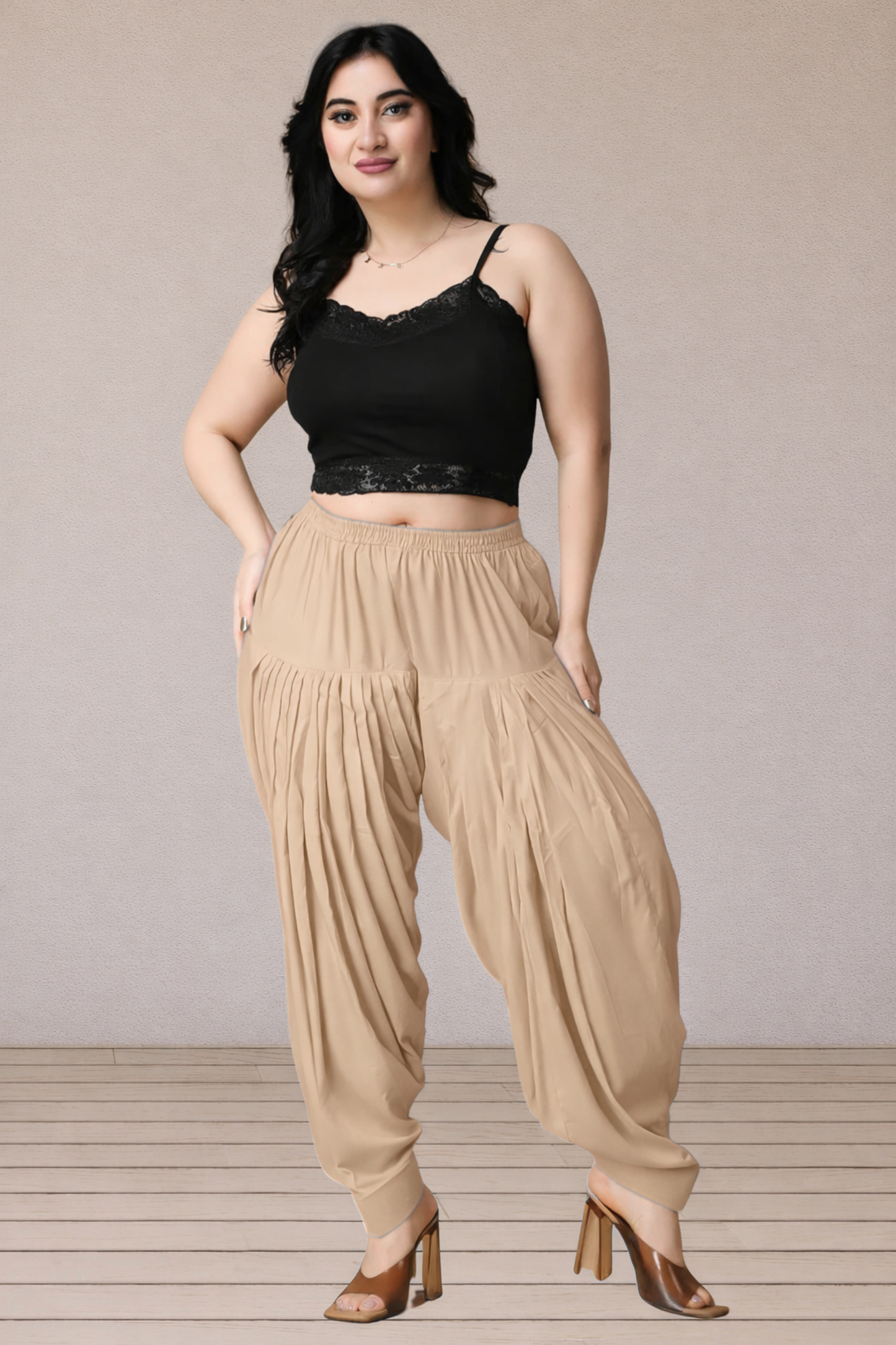 Almond Beige Rayon Patiala Salwar