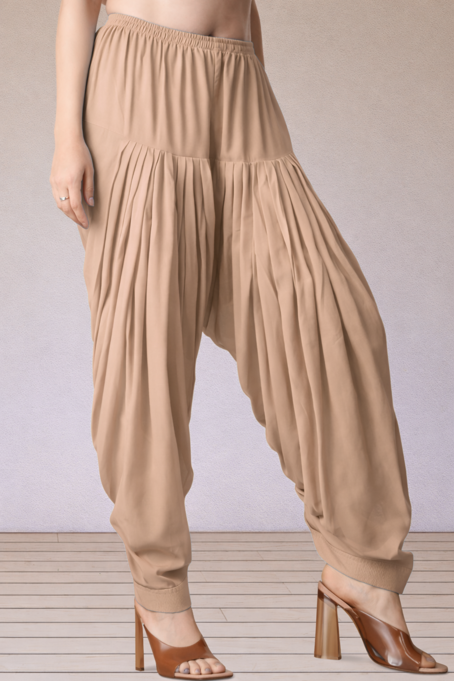 Almond Beige Rayon Patiala Salwar
