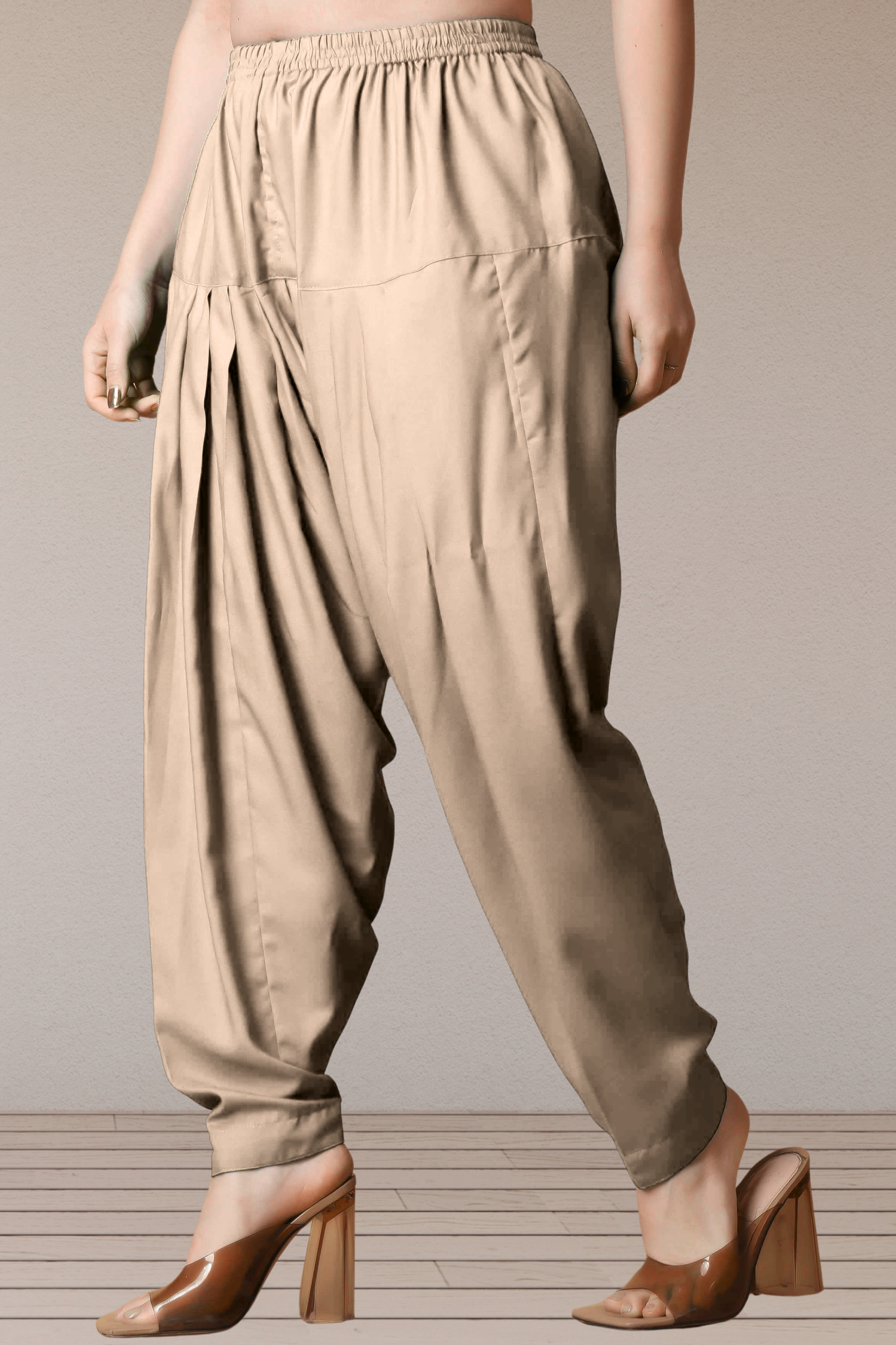 Almond Beige Straight Rayon Salwar Pants