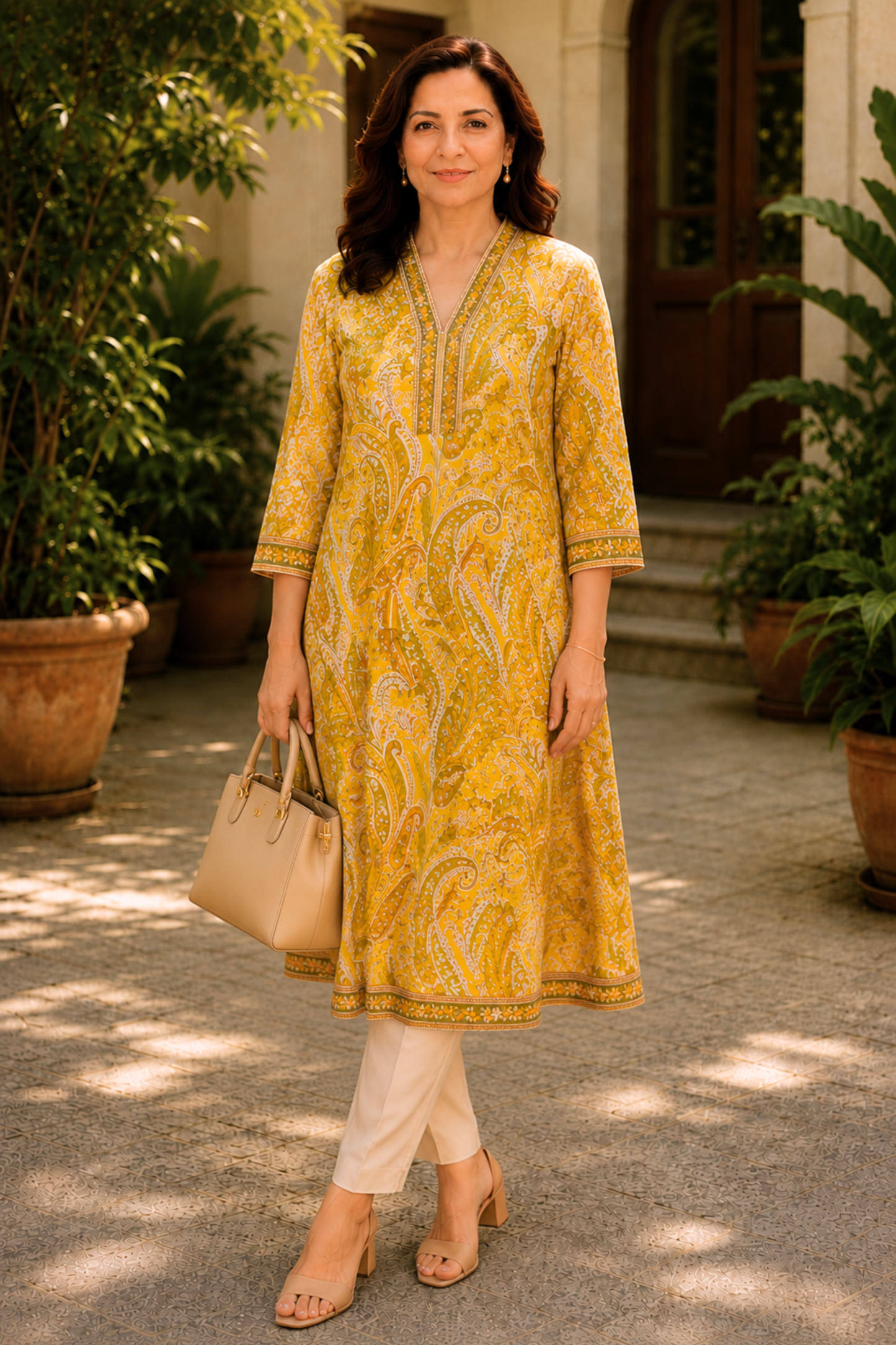 Amaltas Paisley A-line Cotton Kali Kurta