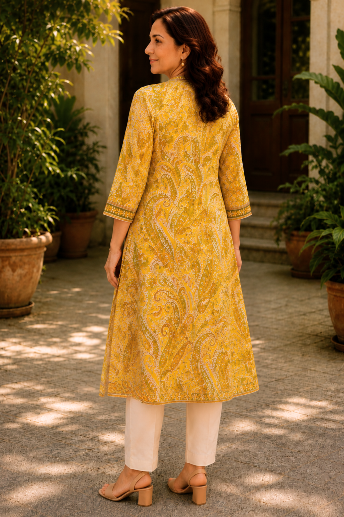 Amaltas Paisley A-line Cotton Kali Kurta