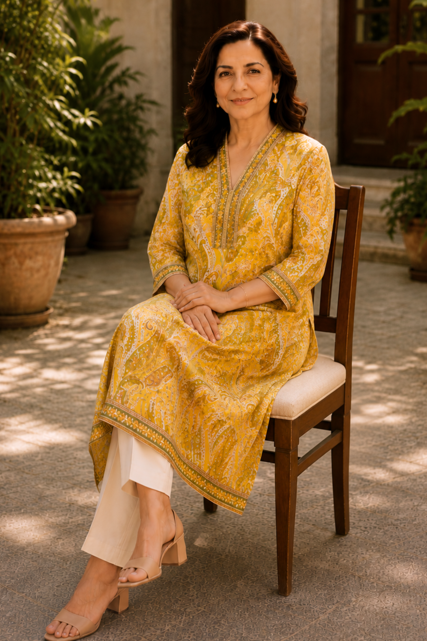 Amaltas Paisley A-line Cotton Kali Kurta
