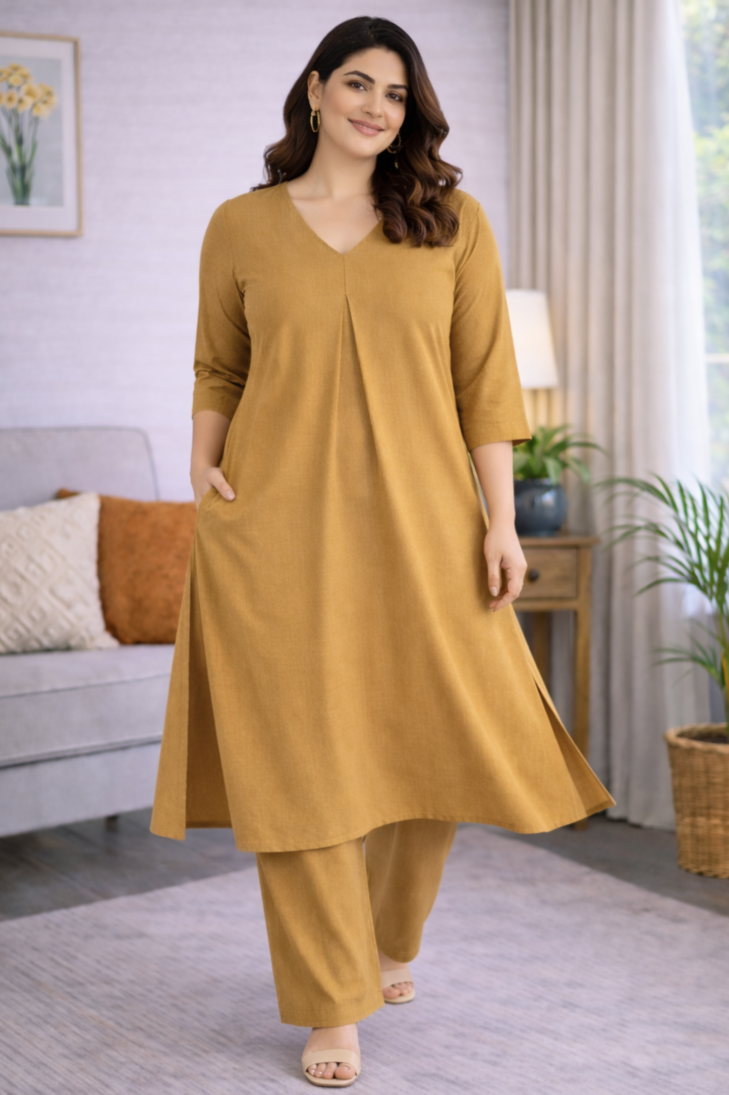 Amber Aura A-line Kurta With Flared Pants
