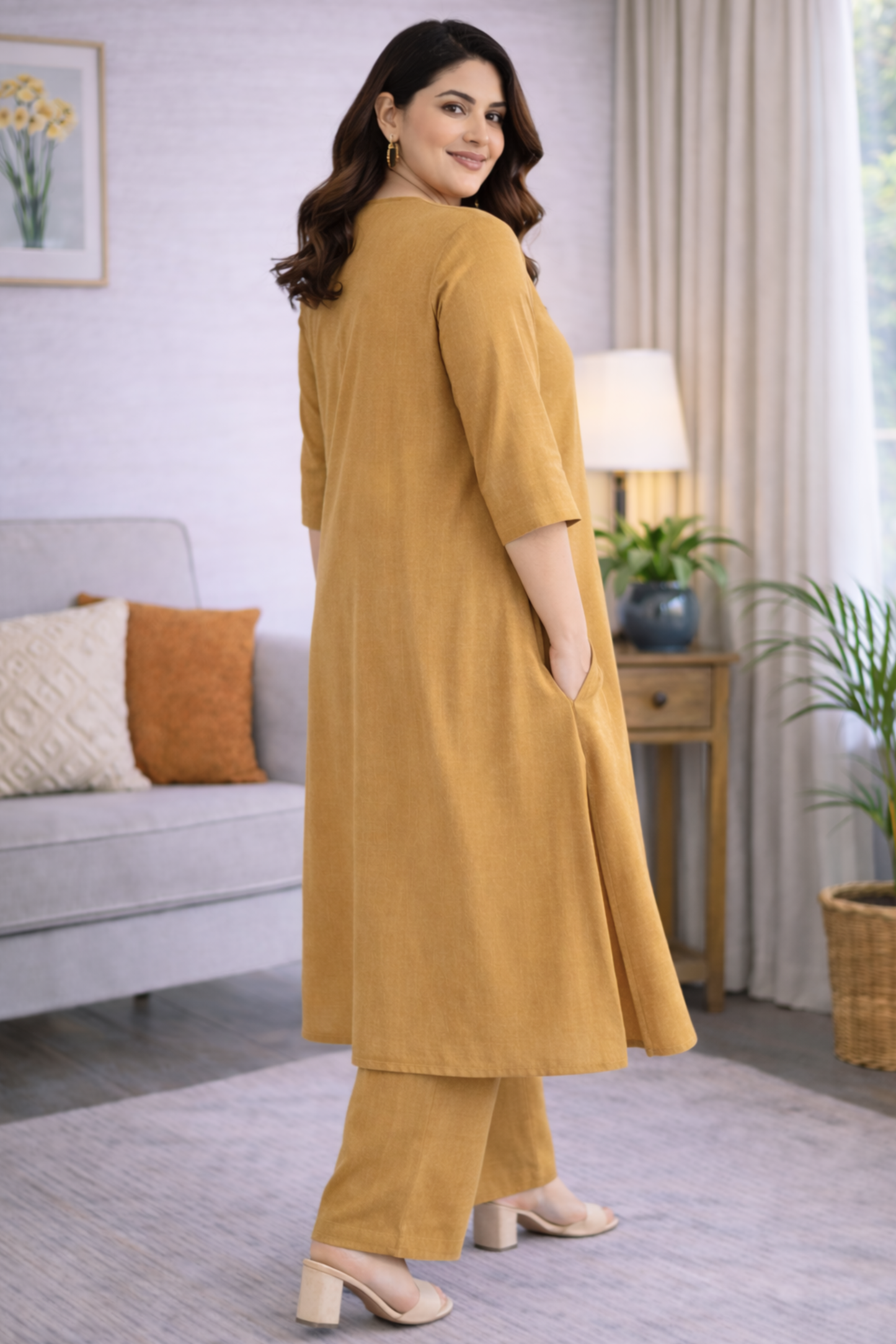 Amber Aura A-line Kurta With Flared Pants