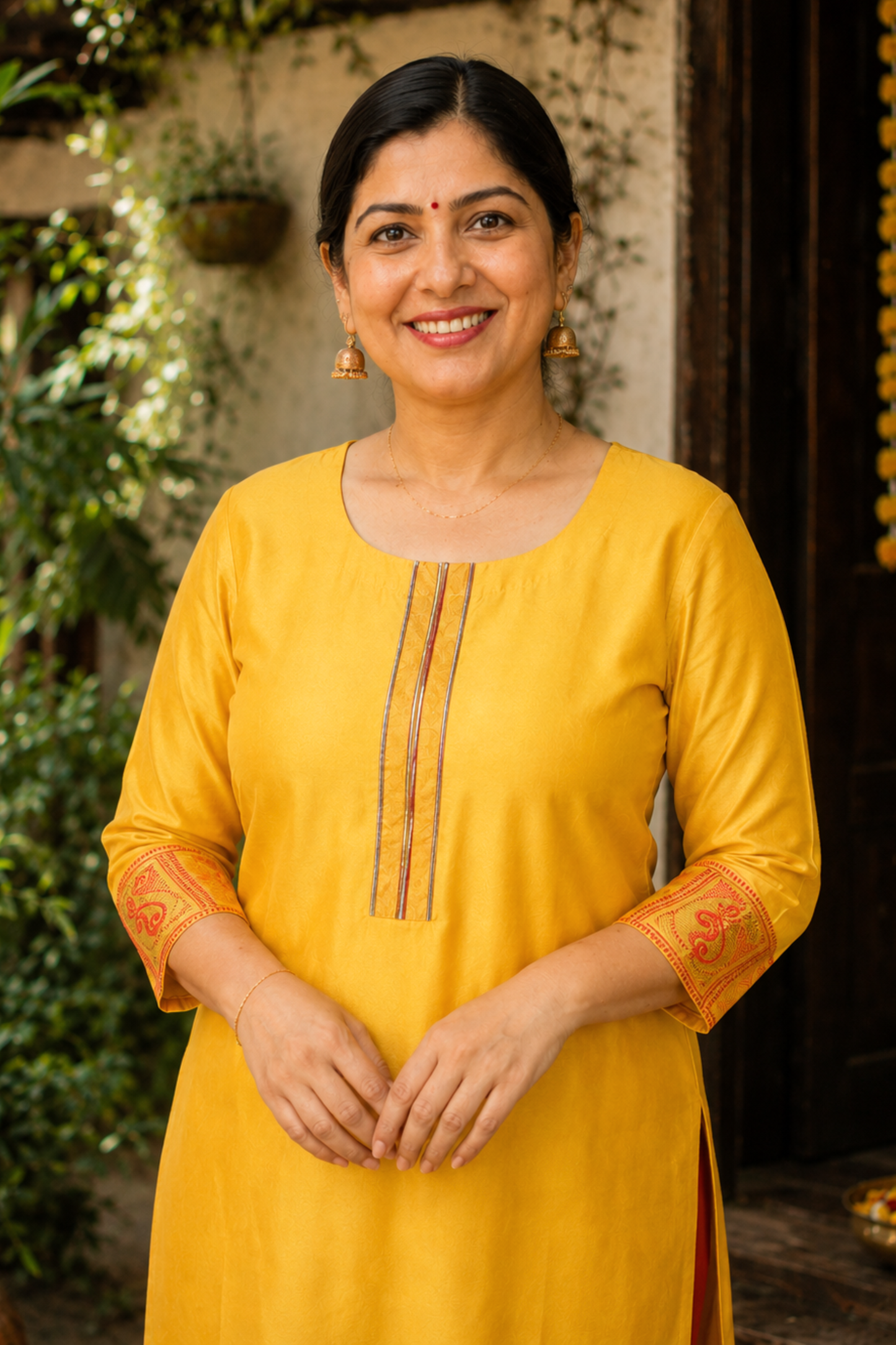 Amber Flame Churidar Suit Set