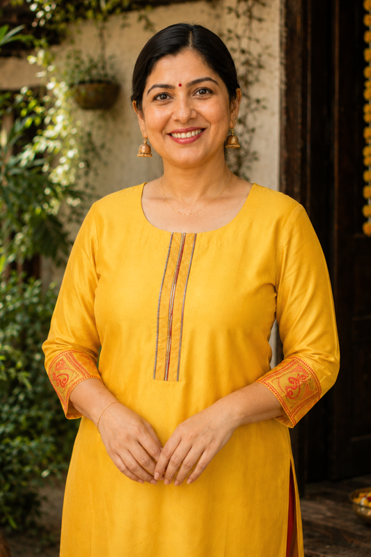 Amber Flame Churidar Suit Set