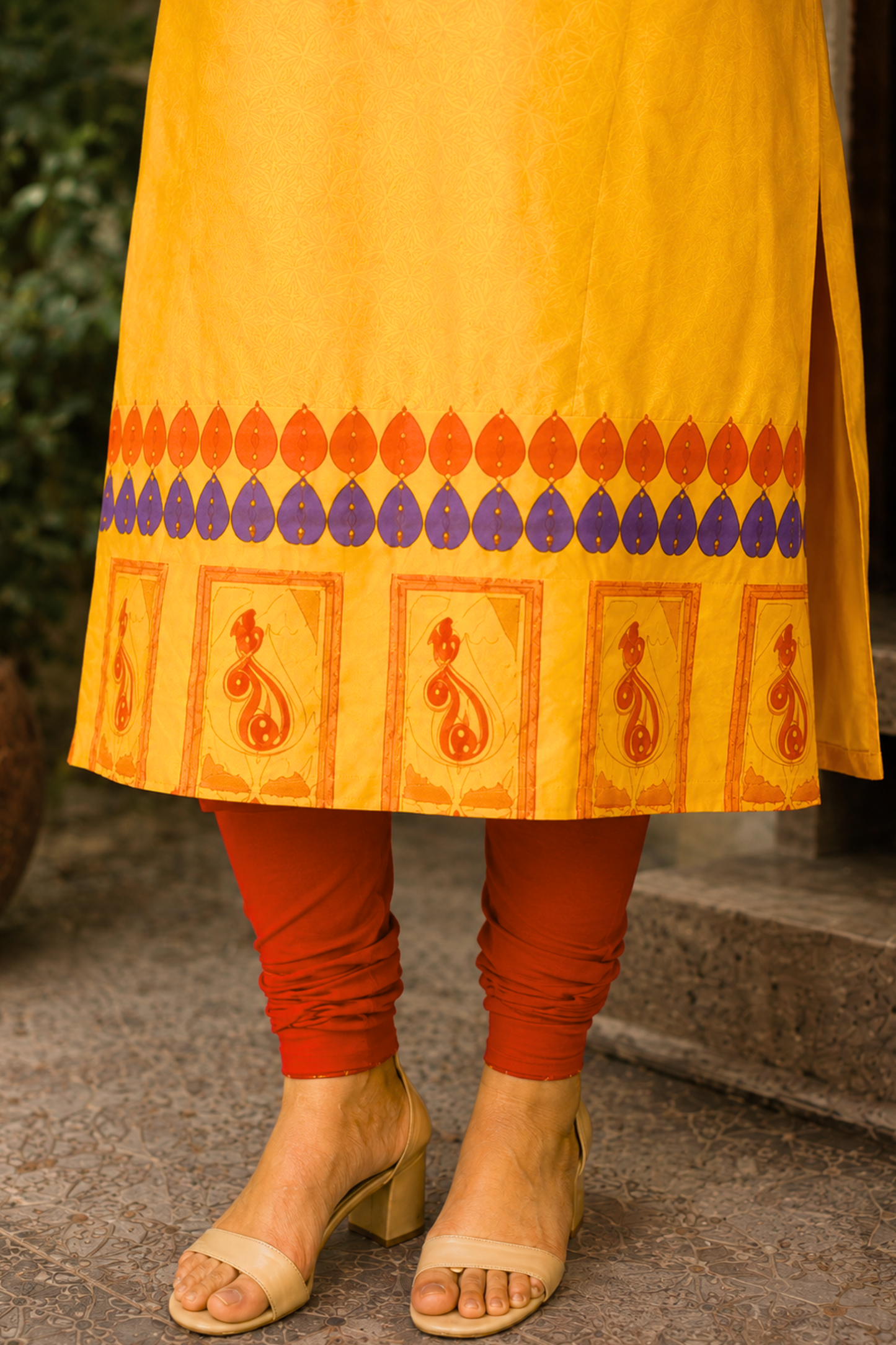 Amber Flame Churidar Suit Set