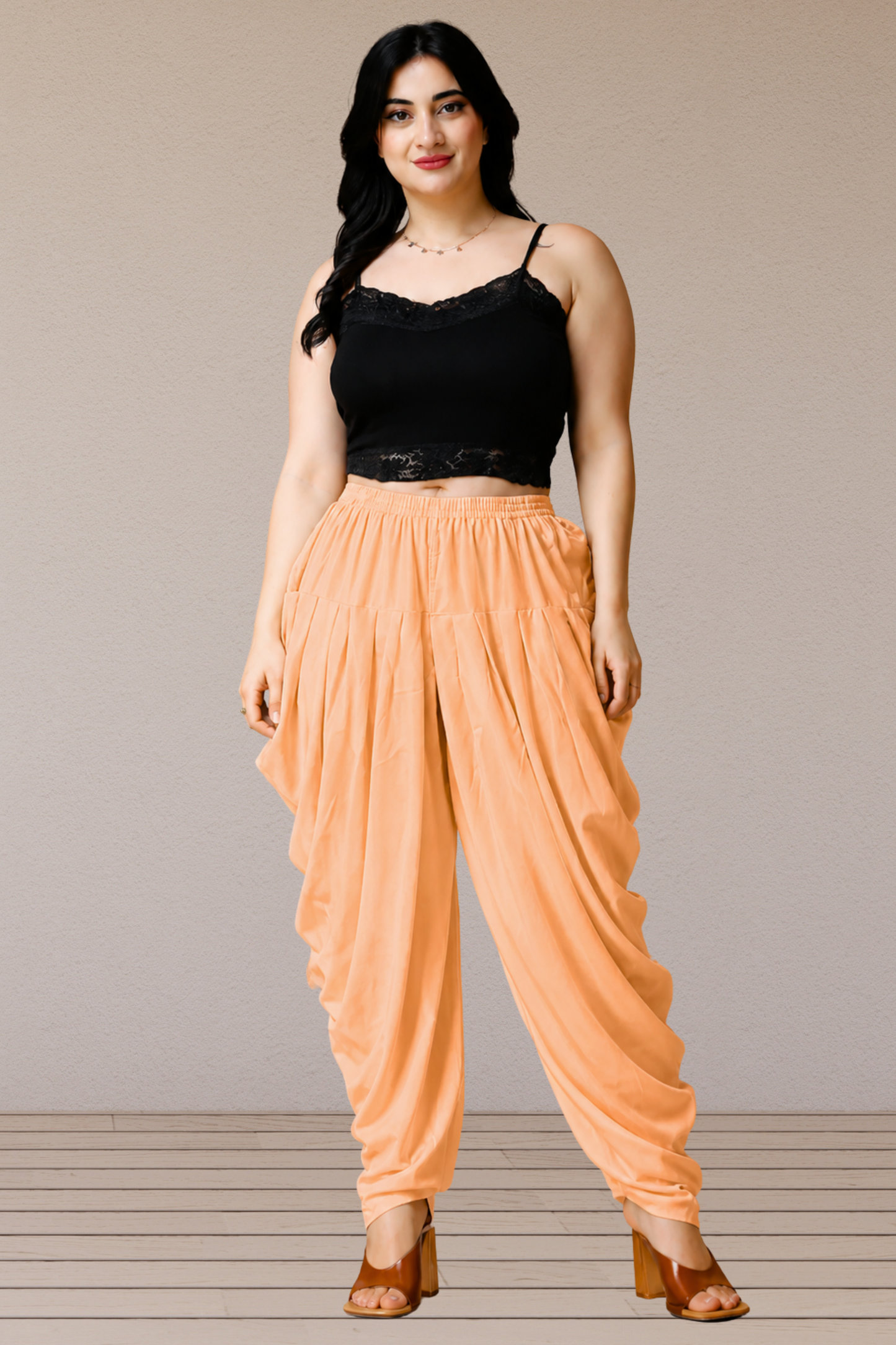 Apricot Belted Dhoti Salwar