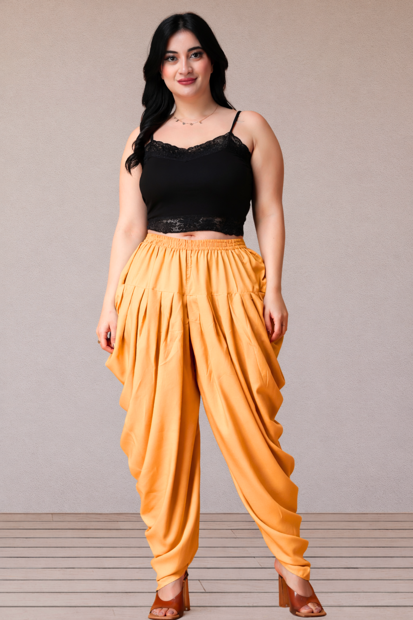 Apricot Belted Dhoti Salwar
