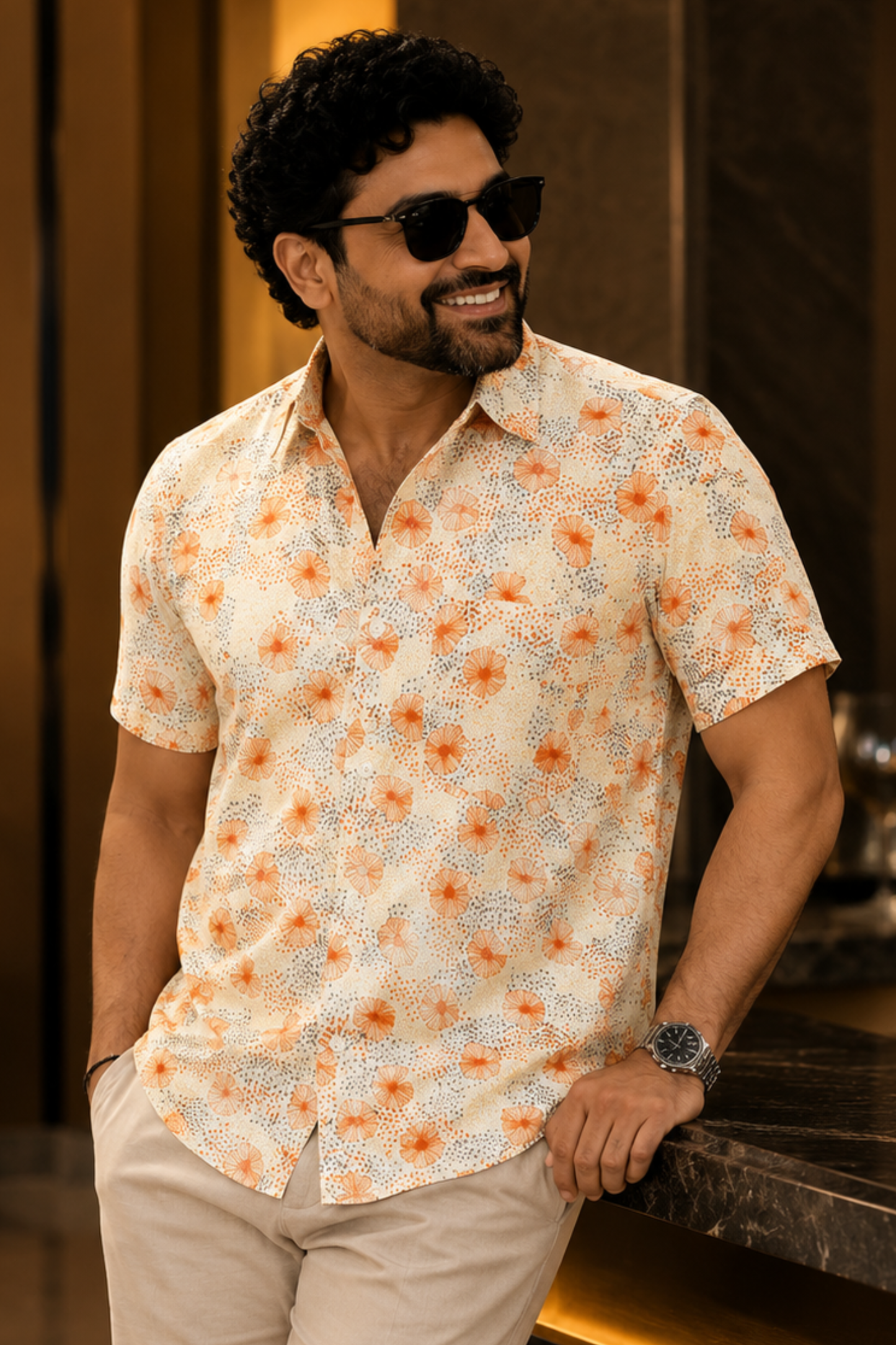 Apricot Breeze Printed Shirt
