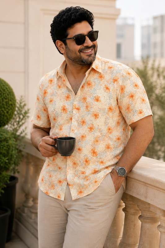 Apricot Breeze Printed Shirt