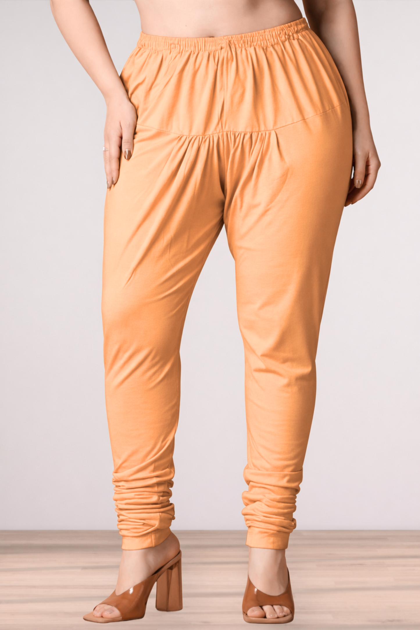 Apricot Cotton Churidar Pants