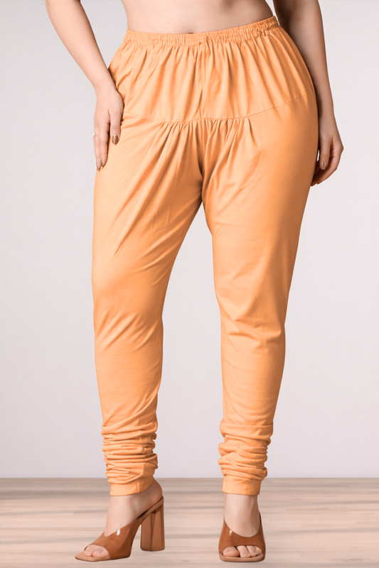Apricot Cotton Churidar Pants