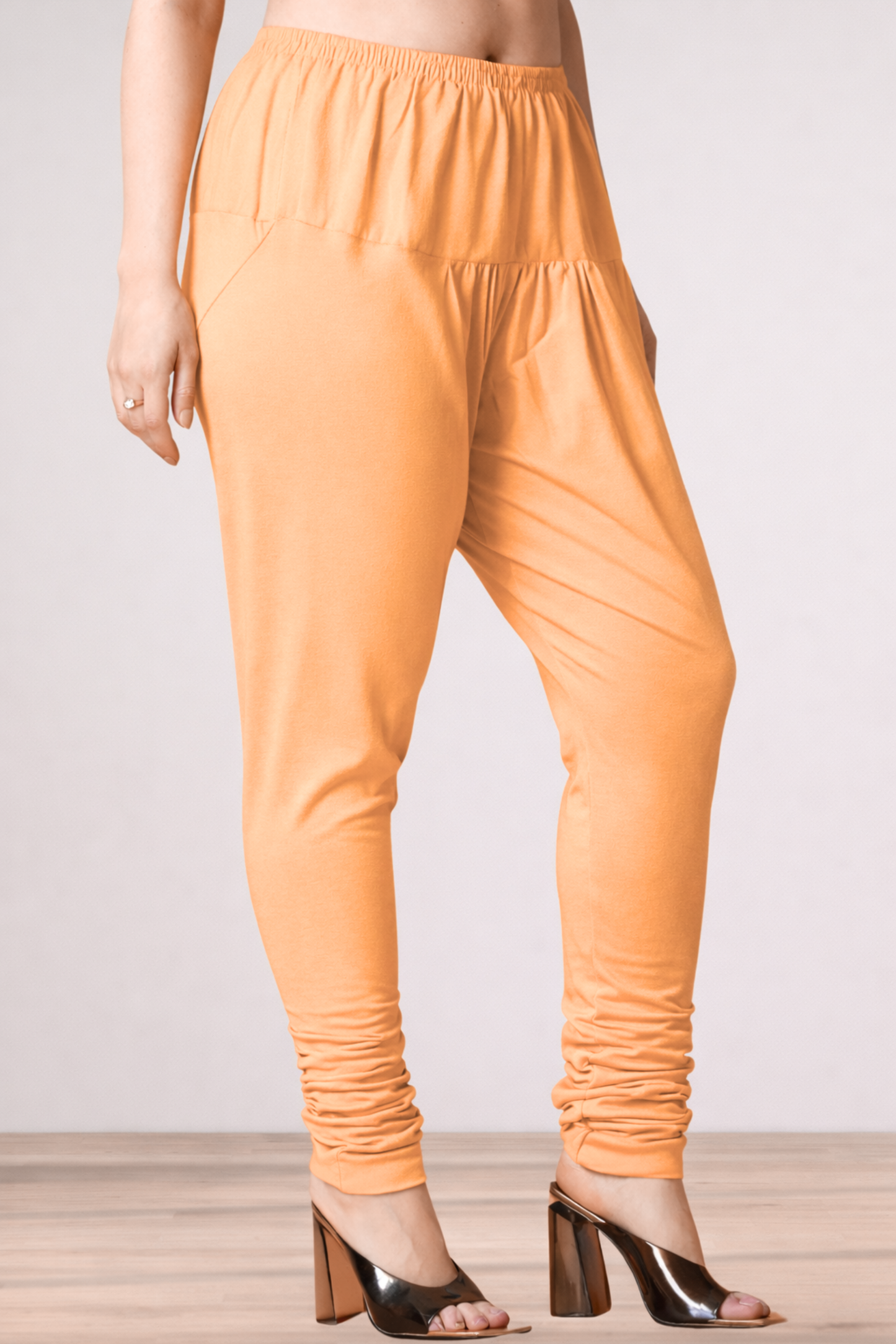 Apricot Cotton Churidar Pants