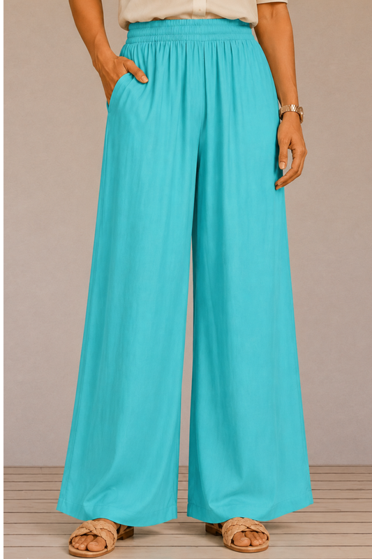 Sky Blue Flared Palazzo Pant