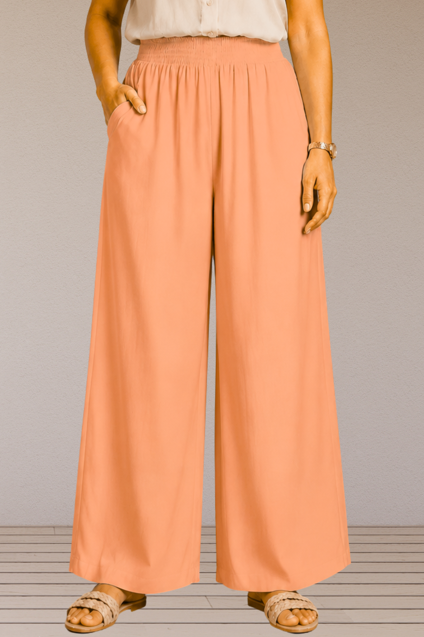 Apricot Flared  Palazzo Pant