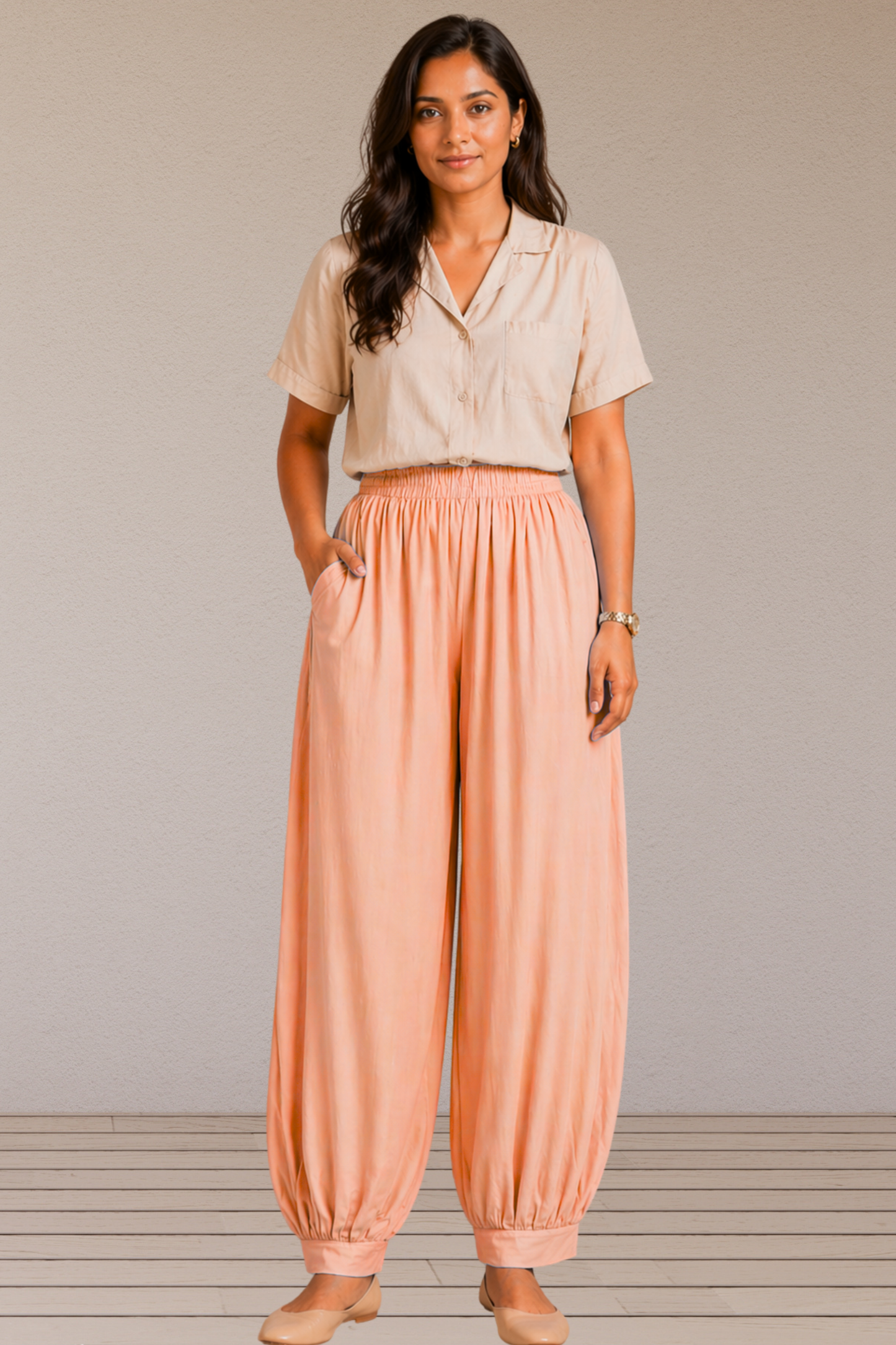 Apricot Rayon Afghani Pants