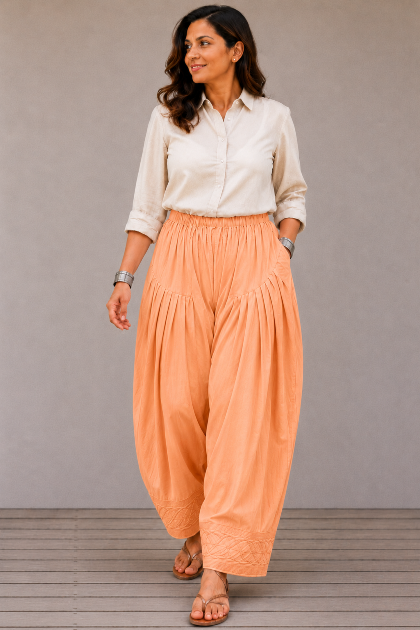 Apricot Rayon Farshi Salwar