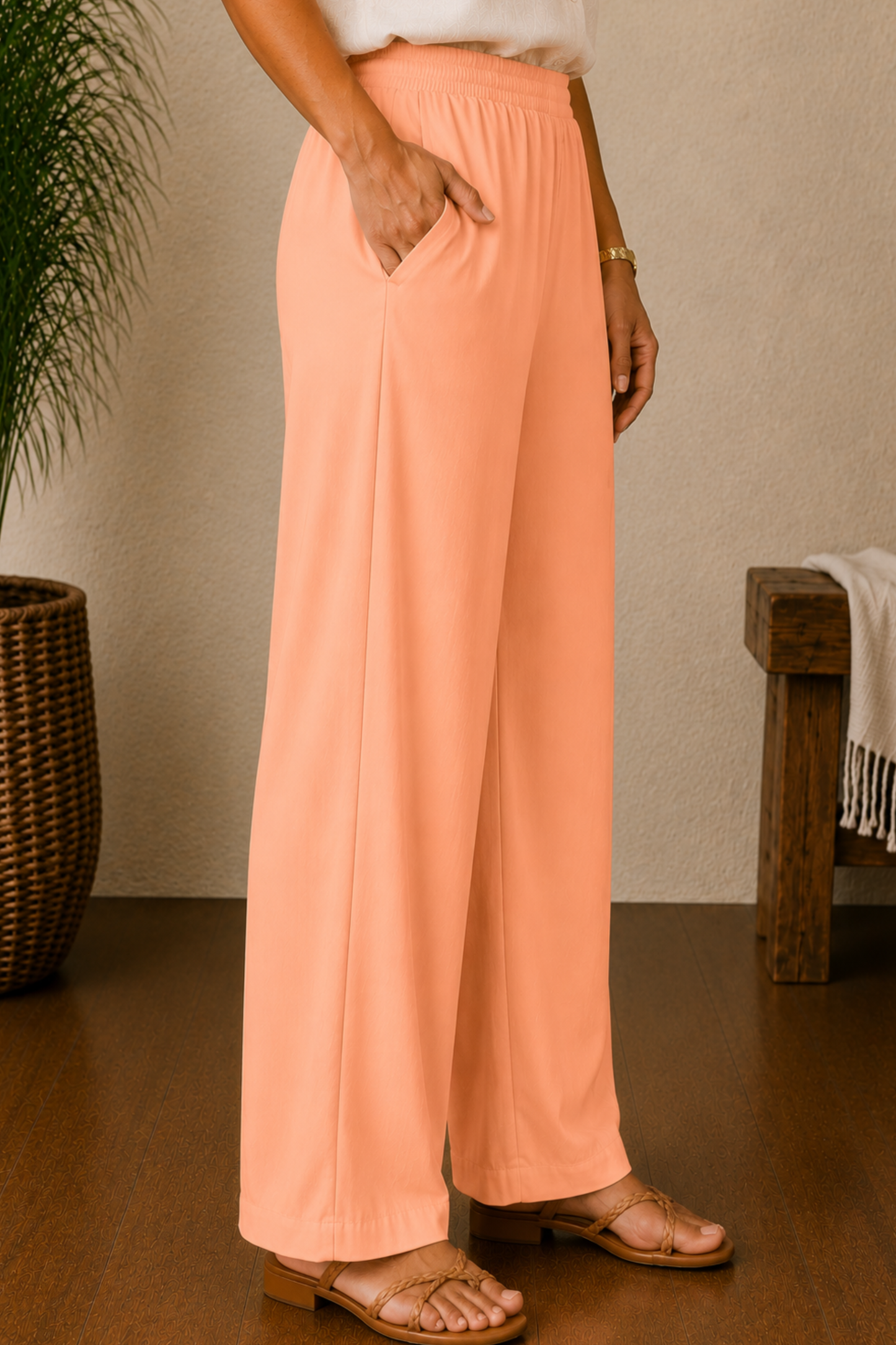 Apricot Rayon Kurti Pant