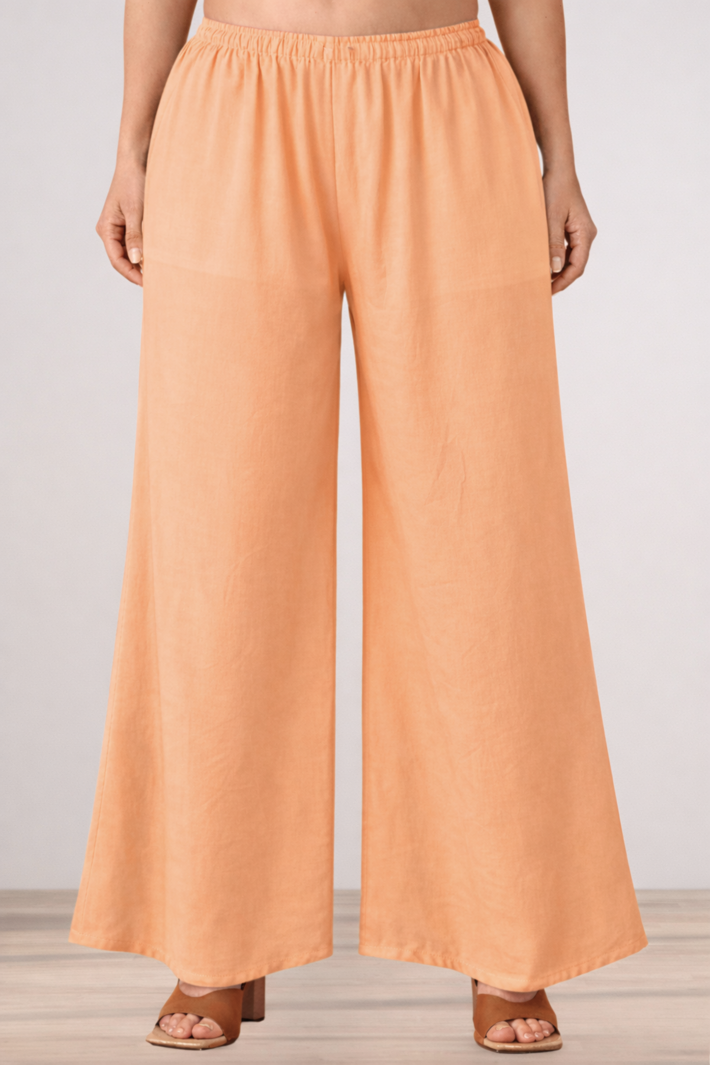 Apricot Rayon Loose Palazzo