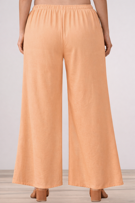 Apricot Rayon Loose Palazzo