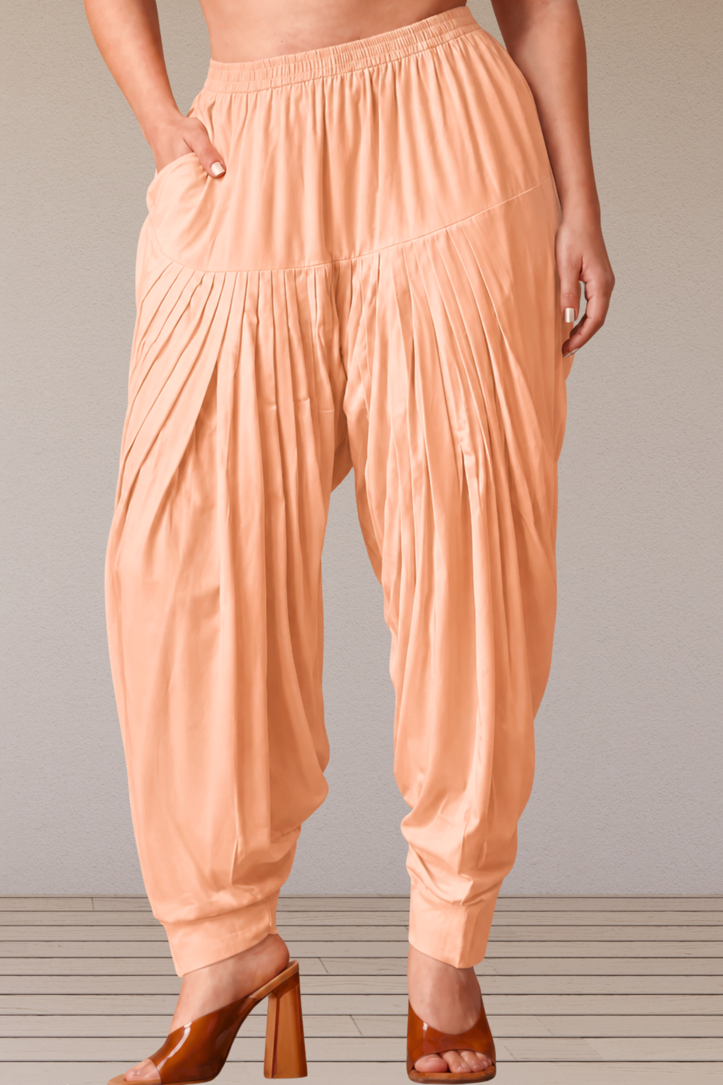 Apricot Rayon Patiala Salwar