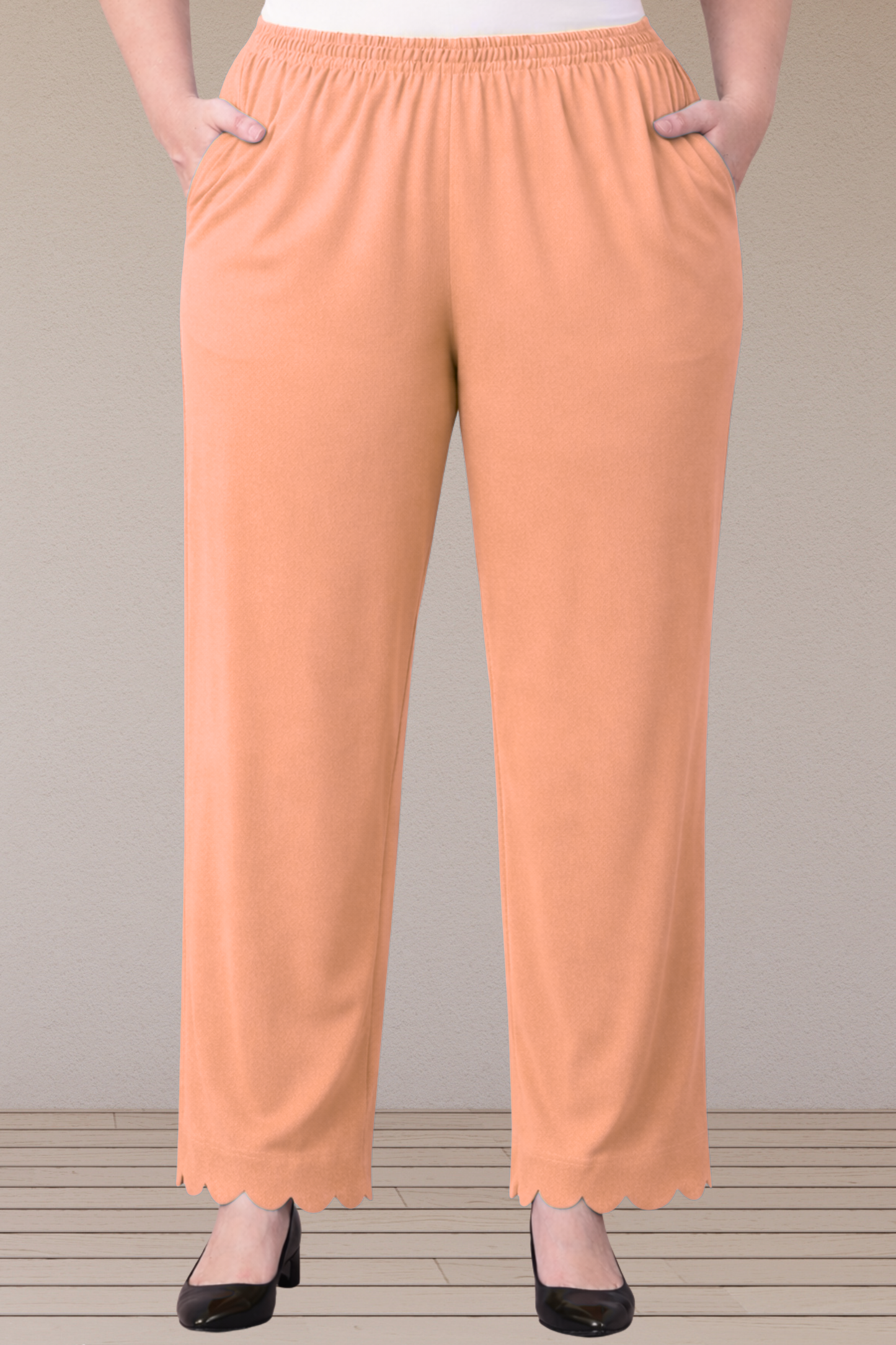 Apricot Scallop Cut Palazzo