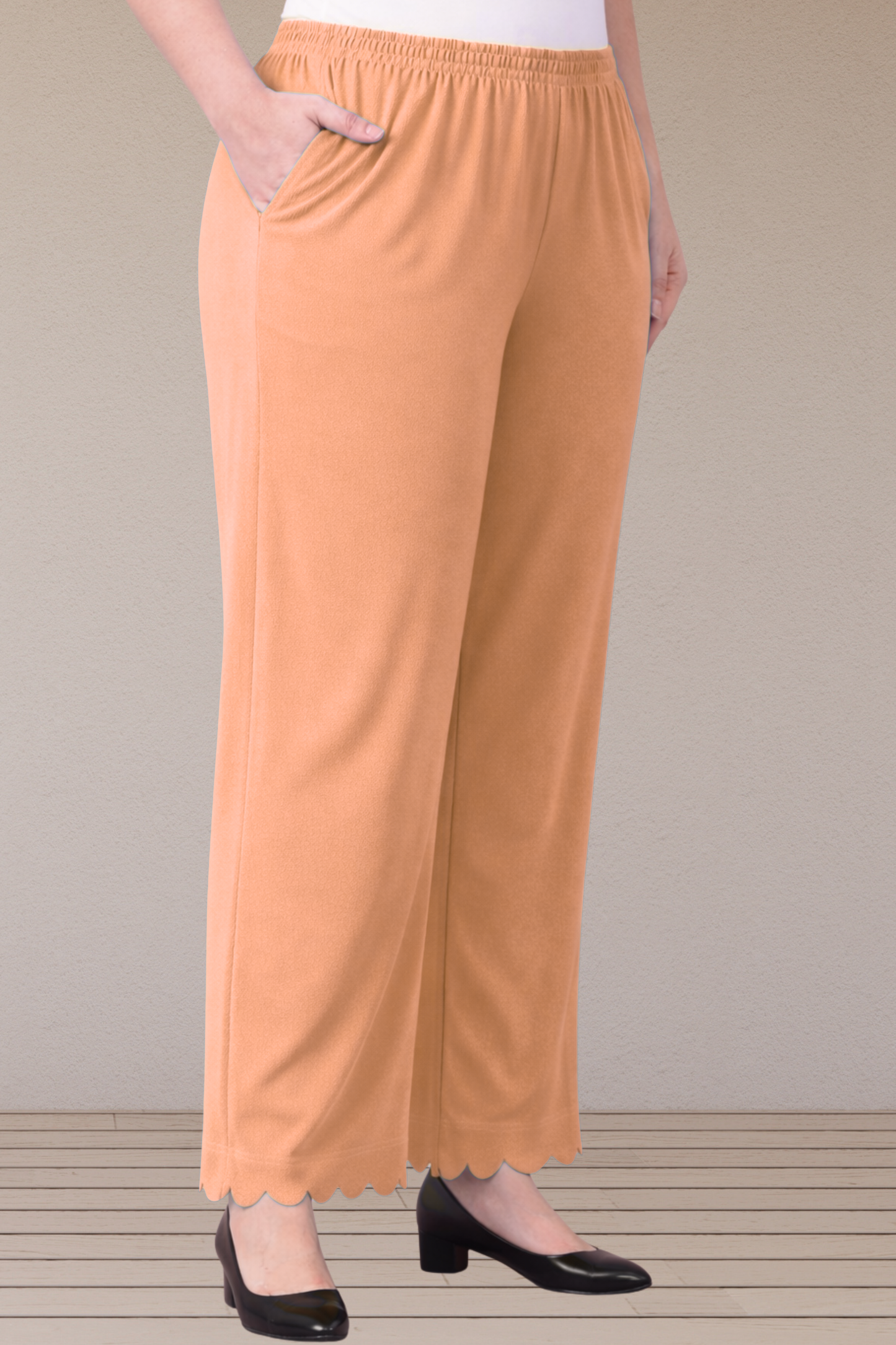 Apricot Scallop Cut Palazzo