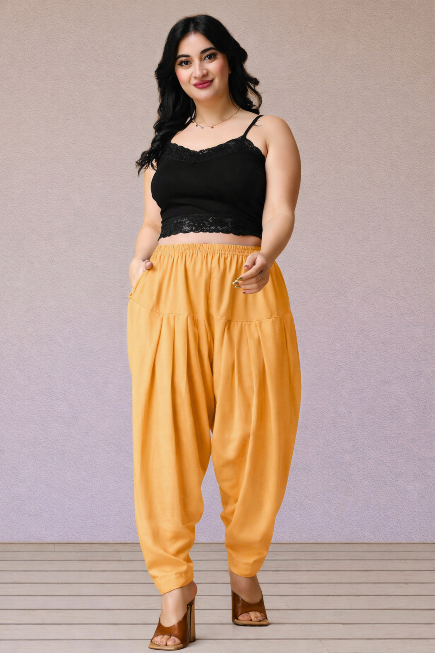 Apricot Straight Rayon Salwar Pants