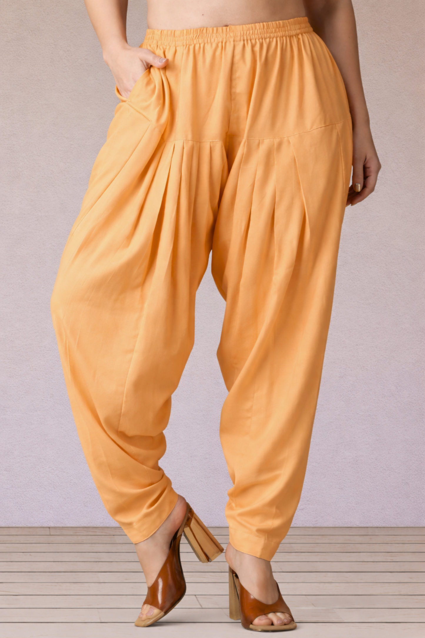 Apricot Straight Rayon Salwar Pants