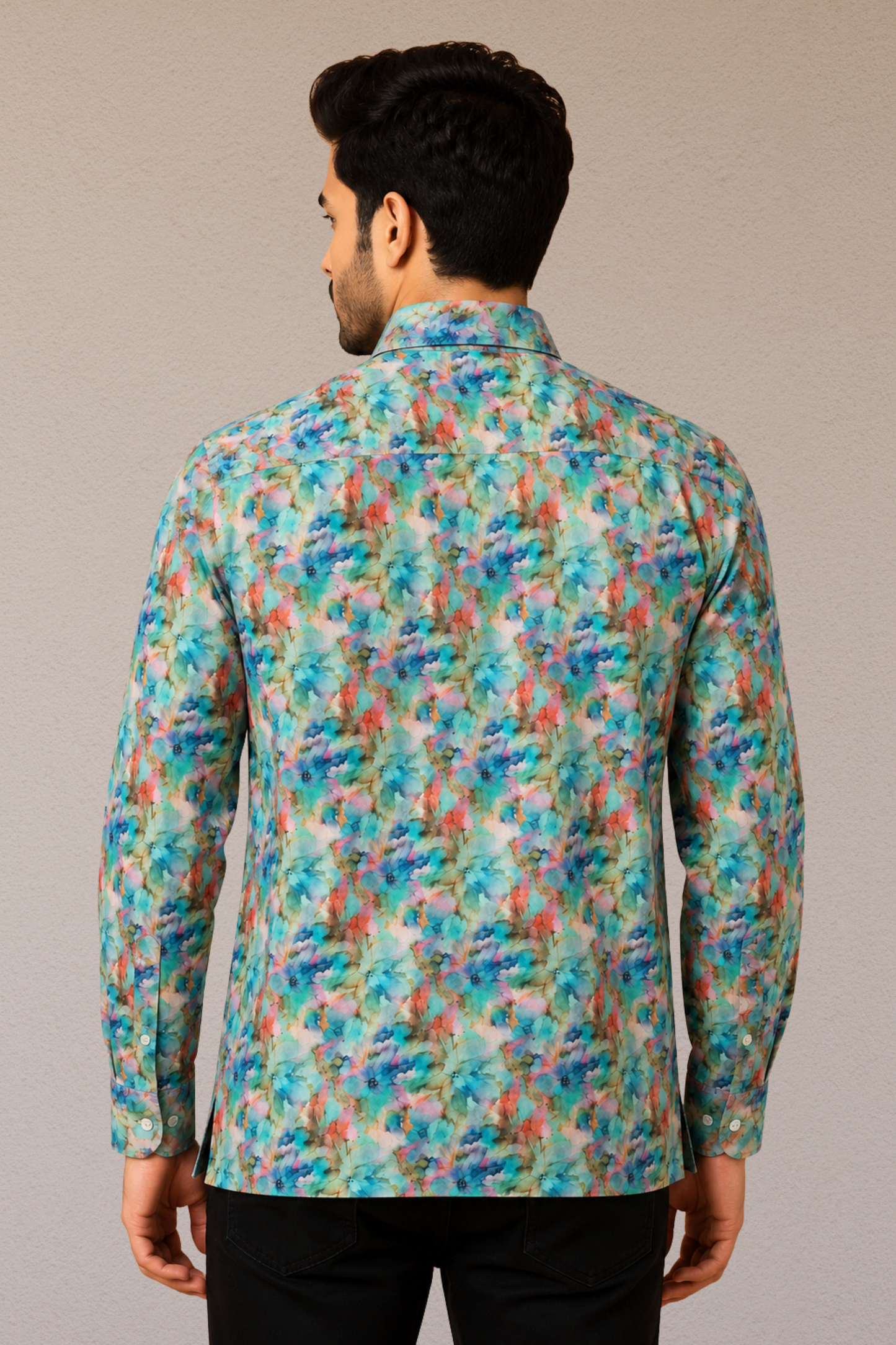 Aqua Bloom Polyester Shirt