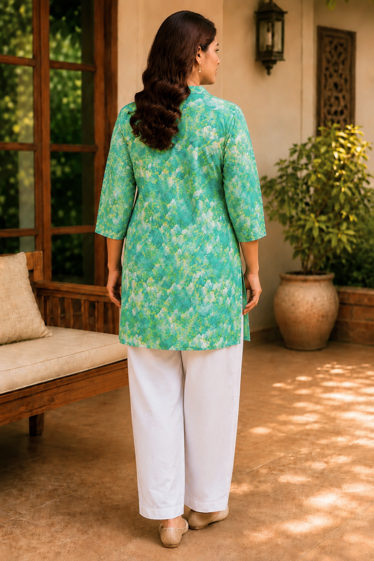 Aqua Bloom Short Kurta