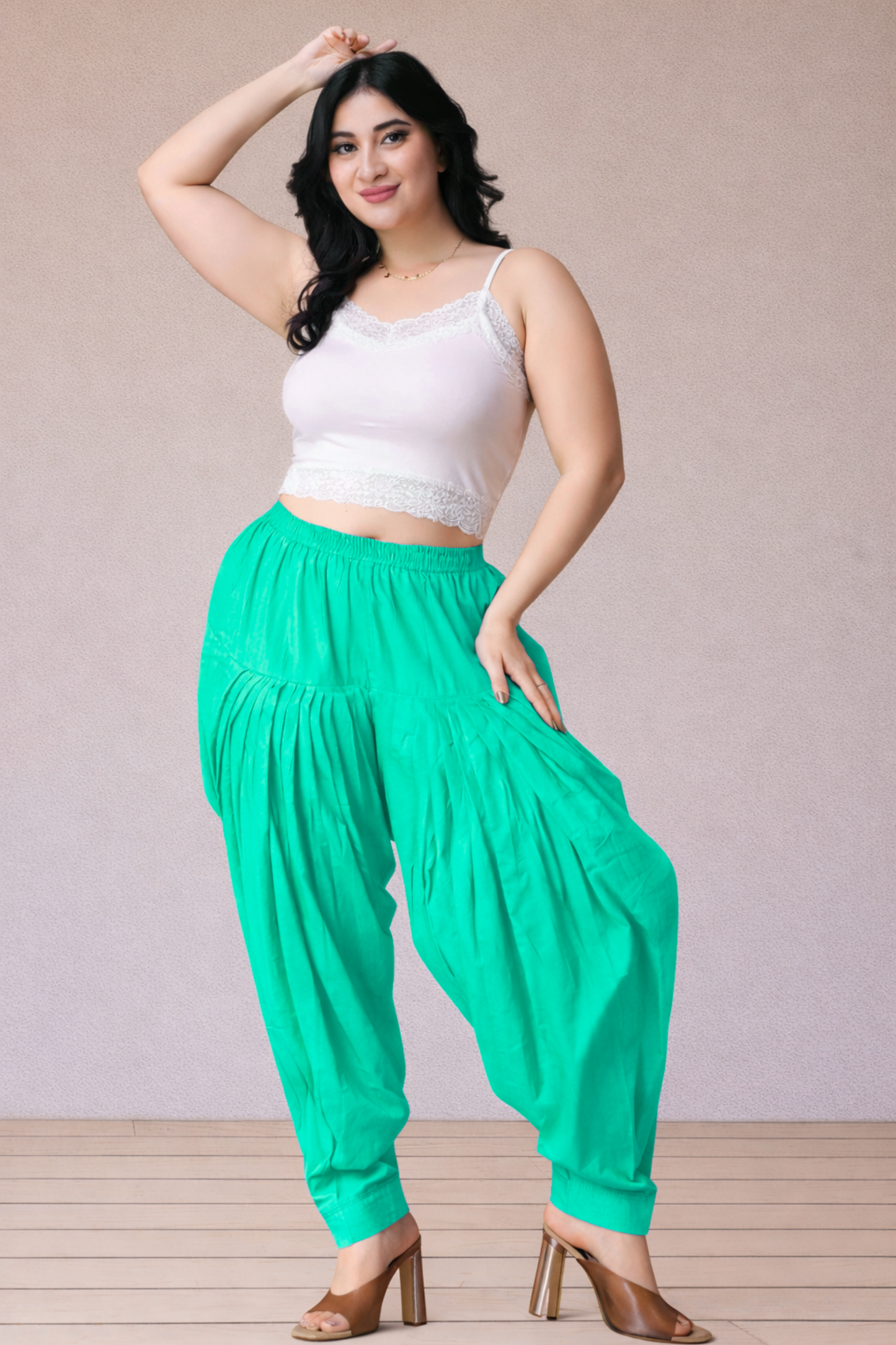 Aquamarine Cotton Patiala Salwar