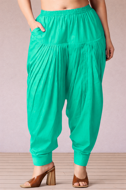 Aquamarine Cotton Patiala Salwar