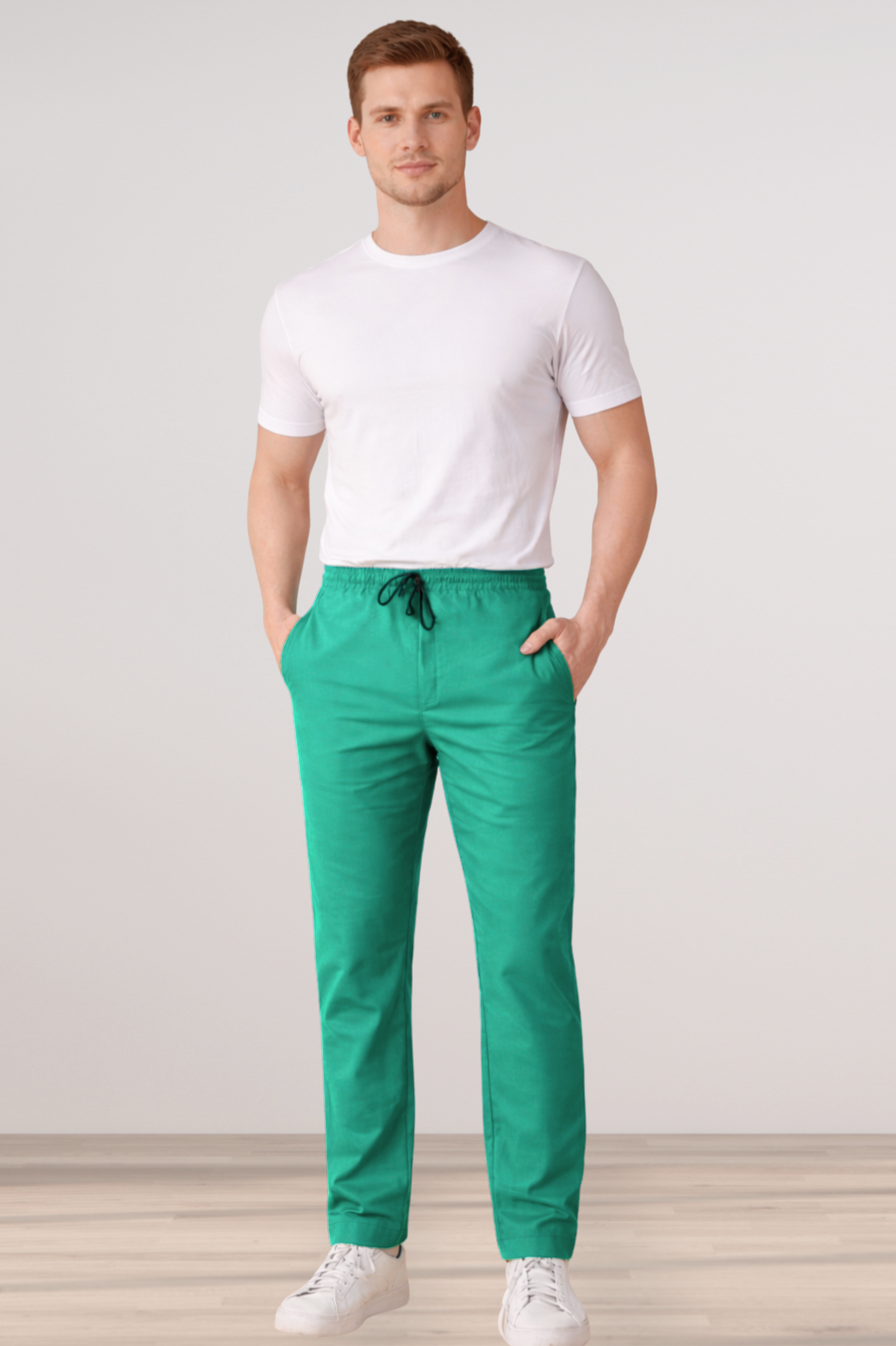 Aquamarine Cotton Cargo Pants - 2 Pocket