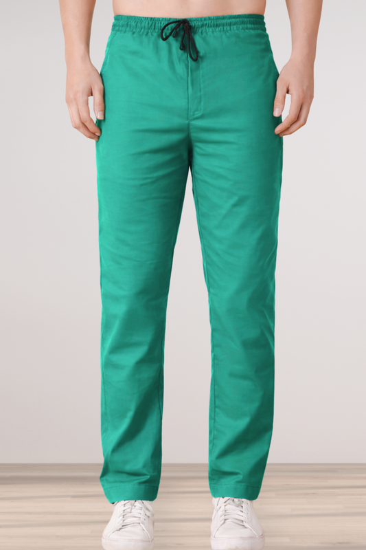 Aquamarine Cotton Cargo Pants - 2 Pocket