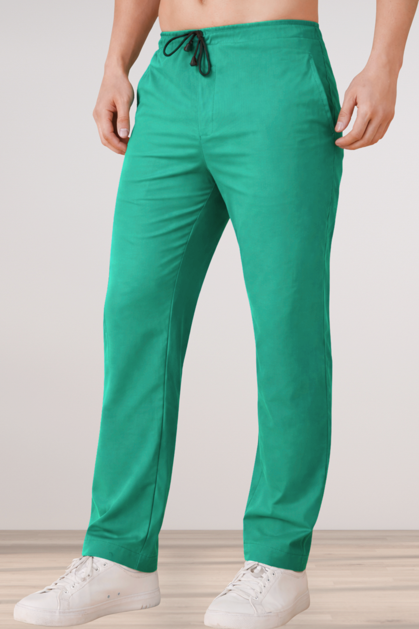 Aquamarine Cotton Cargo Pants - 2 Pocket